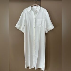 Mango White Button-Up Dress